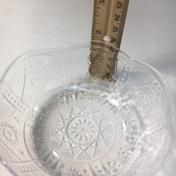 Clear Plastic Decorative Bowls Set Of 3 With Intricate Design Scalloped Edge - Picture 4 of 5